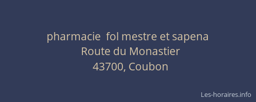 pharmacie  fol mestre et sapena