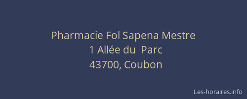 Pharmacie Fol Sapena Mestre