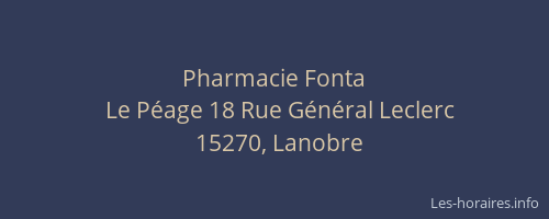 Pharmacie Fonta