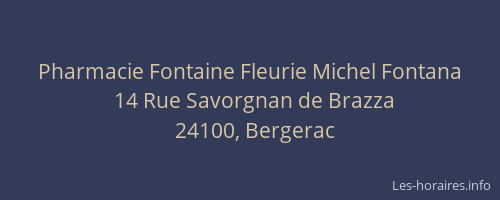 Pharmacie Fontaine Fleurie Michel Fontana