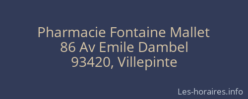 Pharmacie Fontaine Mallet