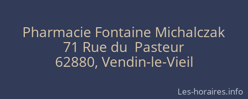 Pharmacie Fontaine Michalczak