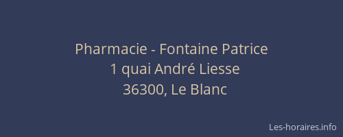 Pharmacie - Fontaine Patrice