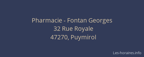 Pharmacie - Fontan Georges