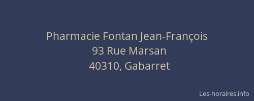 Pharmacie Fontan Jean-Fran&ccedil;ois
