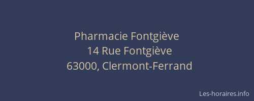 Pharmacie Fontgiève