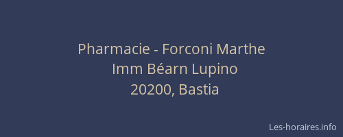 Pharmacie - Forconi Marthe