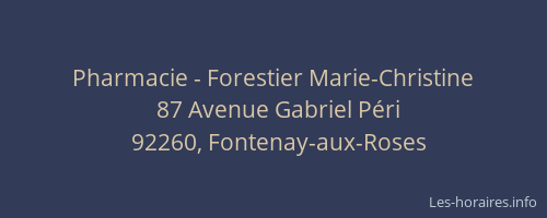 Pharmacie - Forestier Marie-Christine