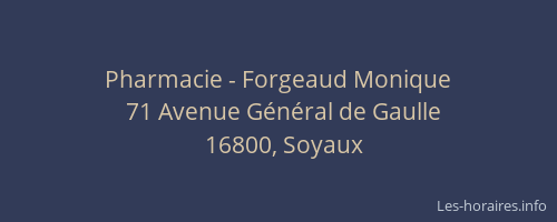 Pharmacie - Forgeaud Monique