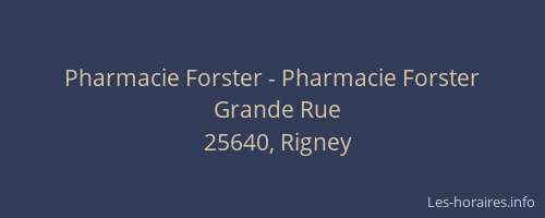 Pharmacie Forster - Pharmacie Forster