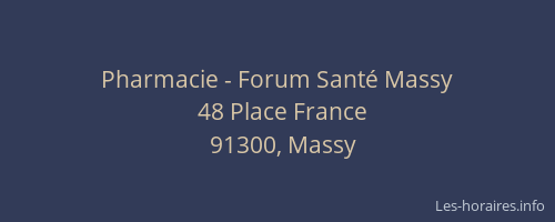 Pharmacie - Forum Santé Massy