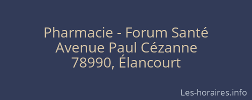 Pharmacie - Forum Santé