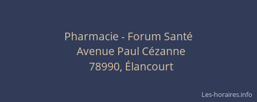 Pharmacie - Forum Santé
