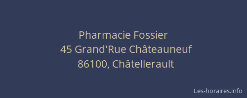 Pharmacie Fossier