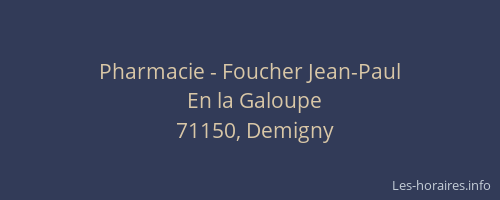 Pharmacie - Foucher Jean-Paul