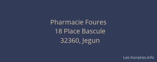 Pharmacie Foures