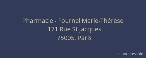 Pharmacie - Fournel Marie-Thérèse