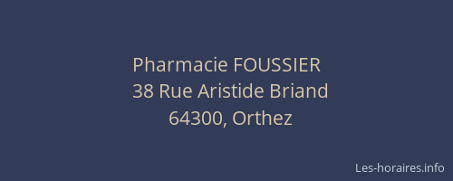 Pharmacie FOUSSIER