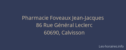 Pharmacie Foveaux Jean-Jacques