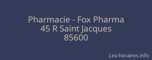 Pharmacie - Fox Pharma