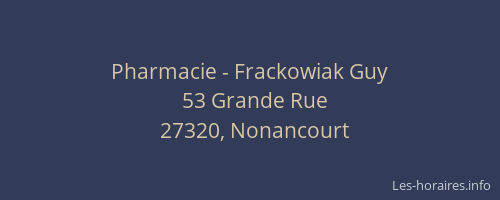 Pharmacie - Frackowiak Guy