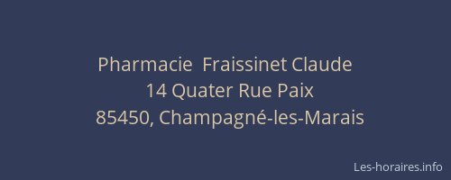Pharmacie  Fraissinet Claude