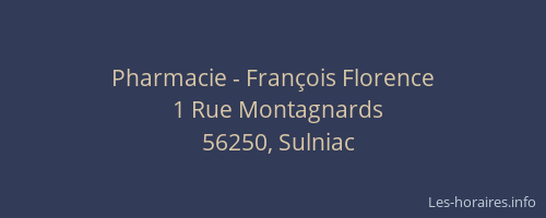 Pharmacie - Fran&ccedil;ois Florence