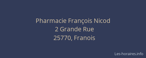 Pharmacie François Nicod
