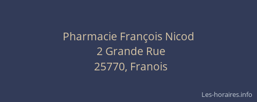 Pharmacie Fran&ccedil;ois Nicod
