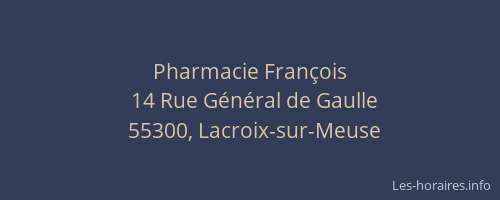 Pharmacie Fran&ccedil;ois