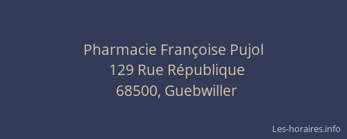 Pharmacie Fran&ccedil;oise Pujol