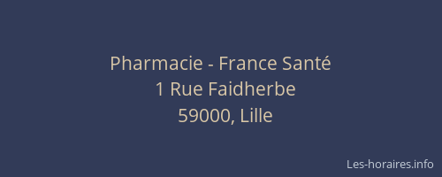 Pharmacie - France Santé