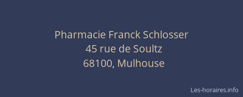 Pharmacie Franck Schlosser