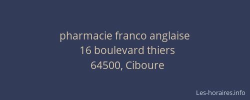 pharmacie franco anglaise
