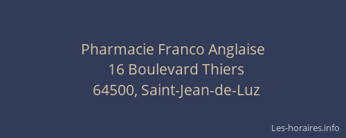 Pharmacie Franco Anglaise