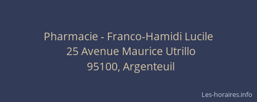 Pharmacie - Franco-Hamidi Lucile