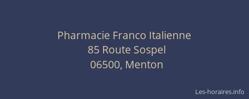 Pharmacie Franco Italienne