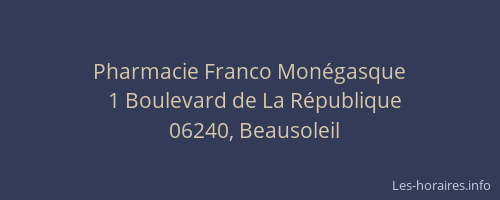 Pharmacie Franco Monégasque