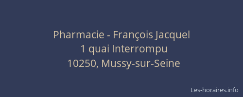 Pharmacie - François Jacquel