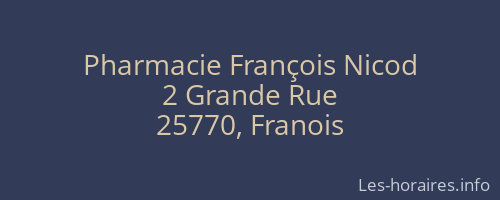 Pharmacie François Nicod