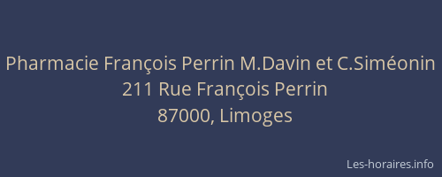 Pharmacie François Perrin M.Davin et C.Siméonin
