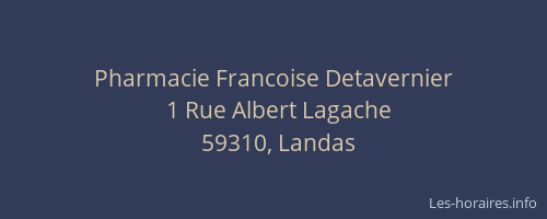 Pharmacie Francoise Detavernier