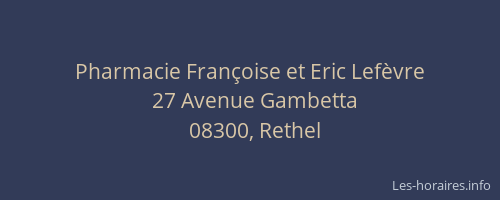 Pharmacie Françoise et Eric Lefèvre