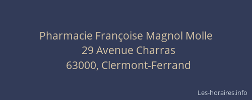 Pharmacie Françoise Magnol Molle