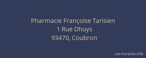 Pharmacie Françoise Tarisien