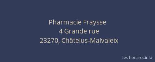 Pharmacie Fraysse
