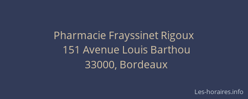 Pharmacie Frayssinet Rigoux