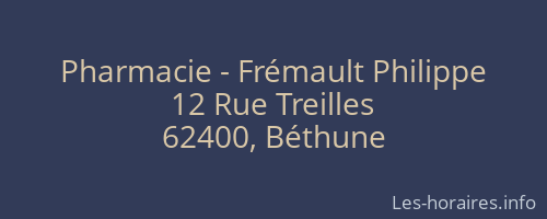 Pharmacie - Frémault Philippe
