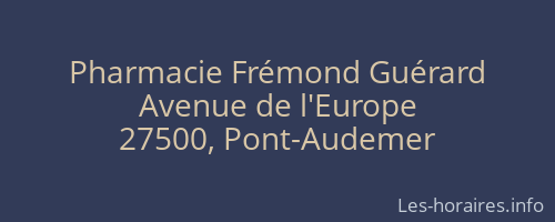 Pharmacie Frémond Guérard