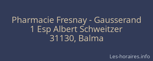 Pharmacie Fresnay - Gausserand